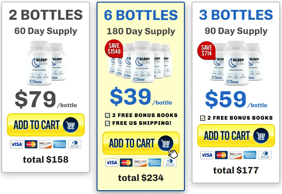 Sleep Lean Pricing Options